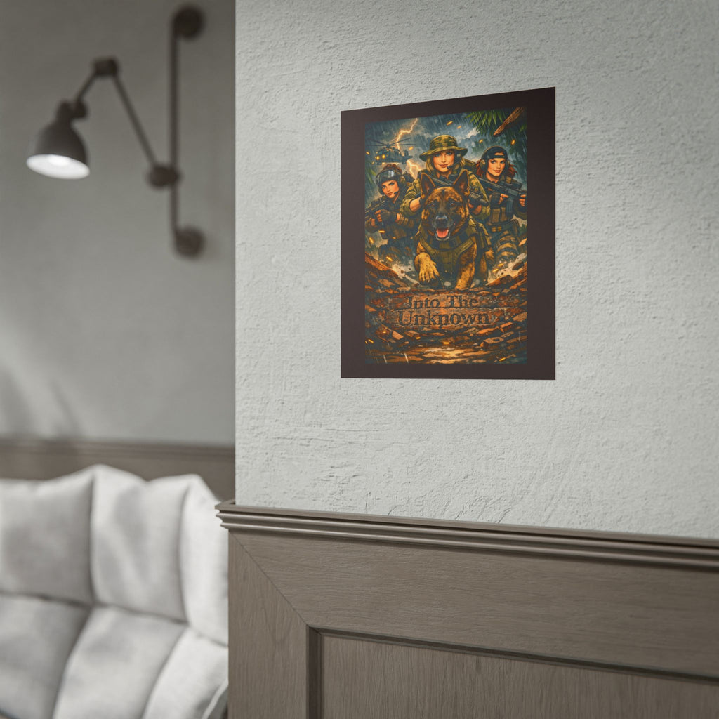 Rolled Poster — K9 Tactical Unit 'Into The Unknown' Military Dog Wall Art