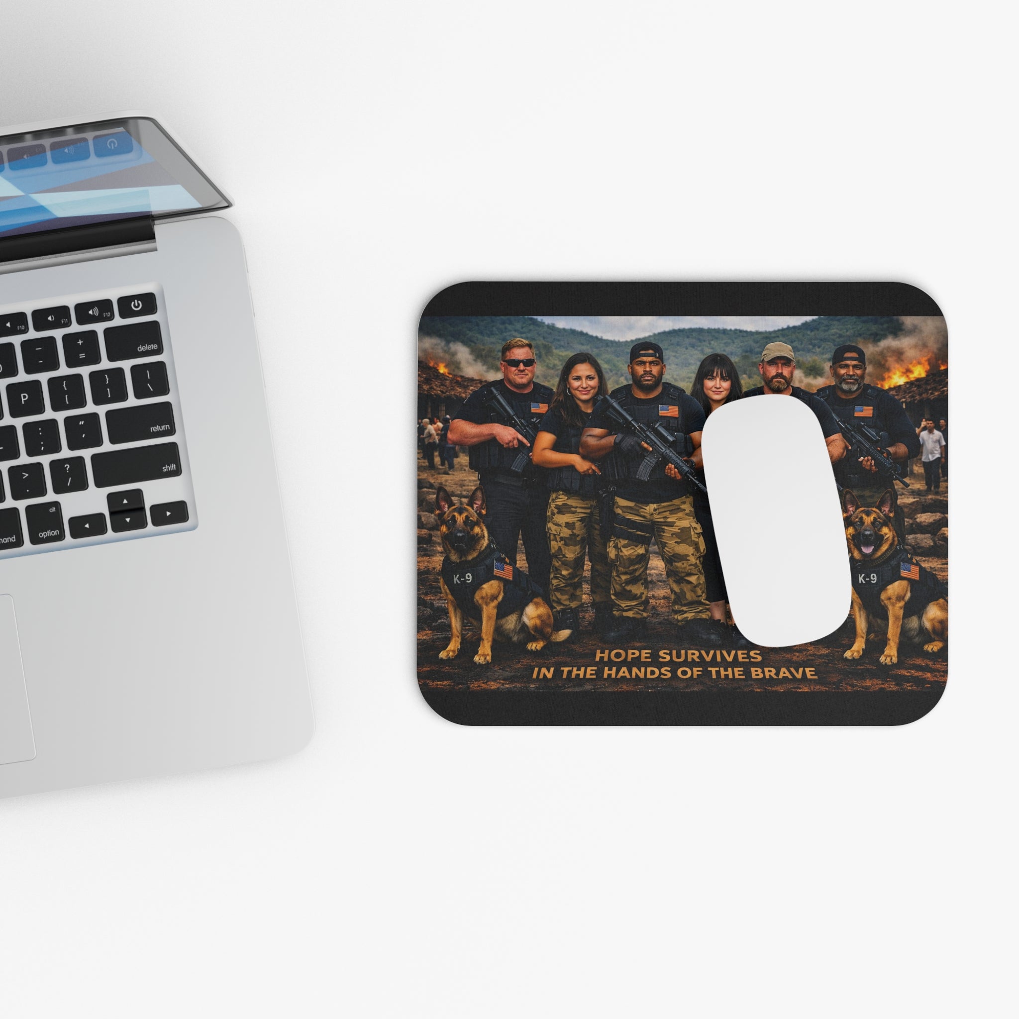 Hope Survives Tactical Mouse Pad — K-9 First Responder Team Desk Mat