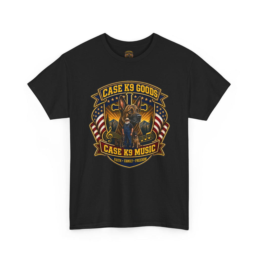 Case K9 Music Tee — Patriotic K9 Handler T‑Shirt