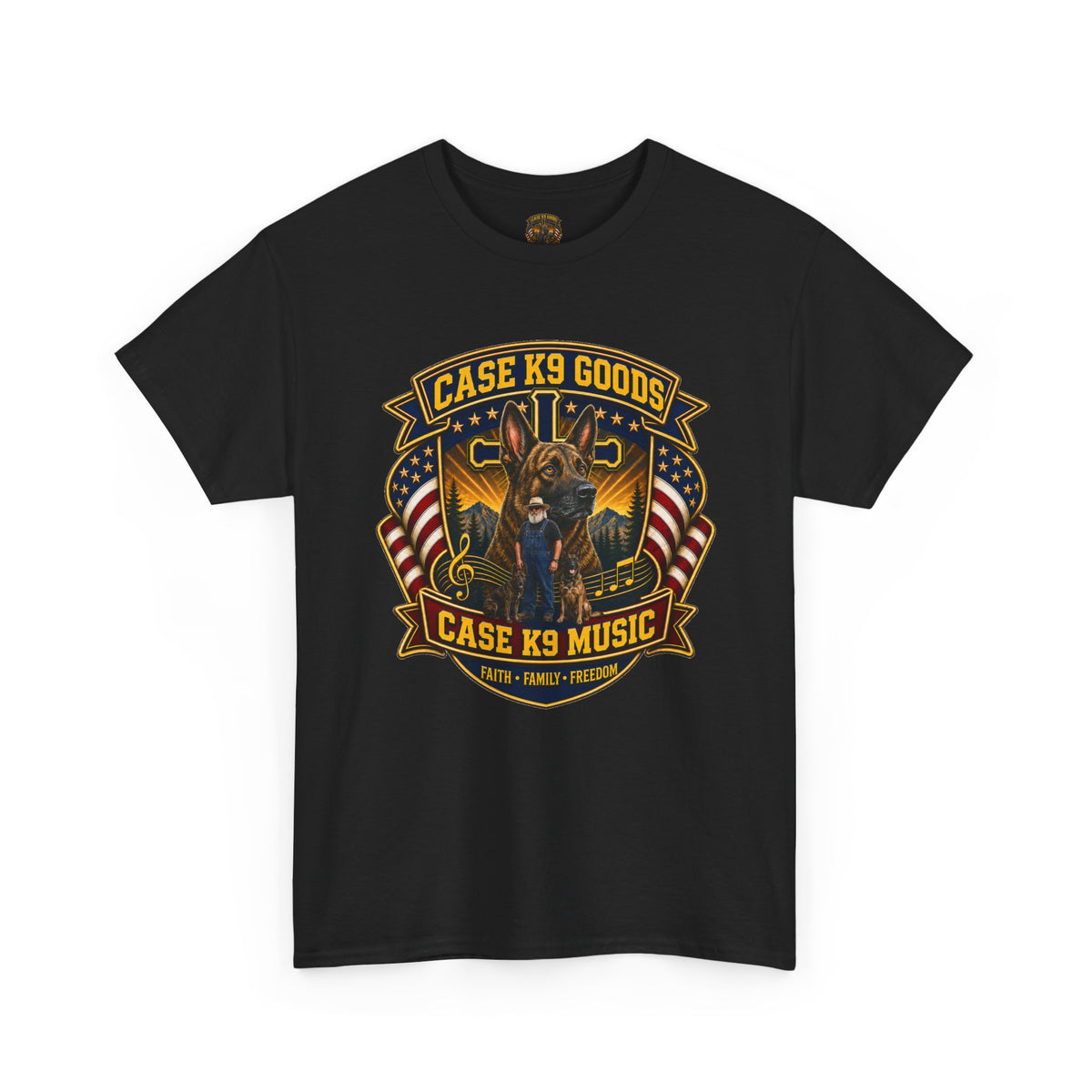 Case K9 Music Tee — Patriotic K9 Handler T‑Shirt