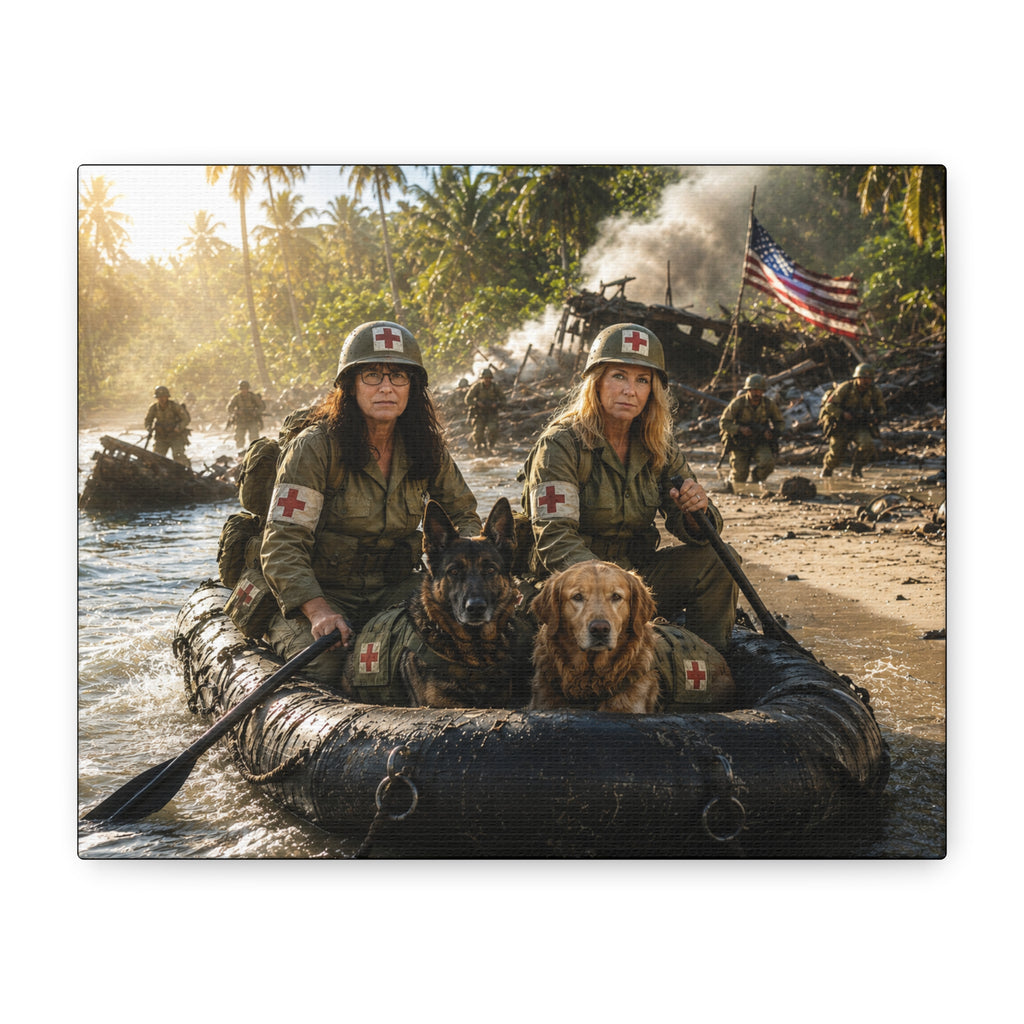 Military Medics Rescue Dog Matte Canvas Wall Art