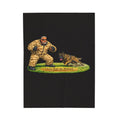 Velveteen Plush Blanket - 'Chaos Fears the Malinois' Dog Training Bite Suit Design