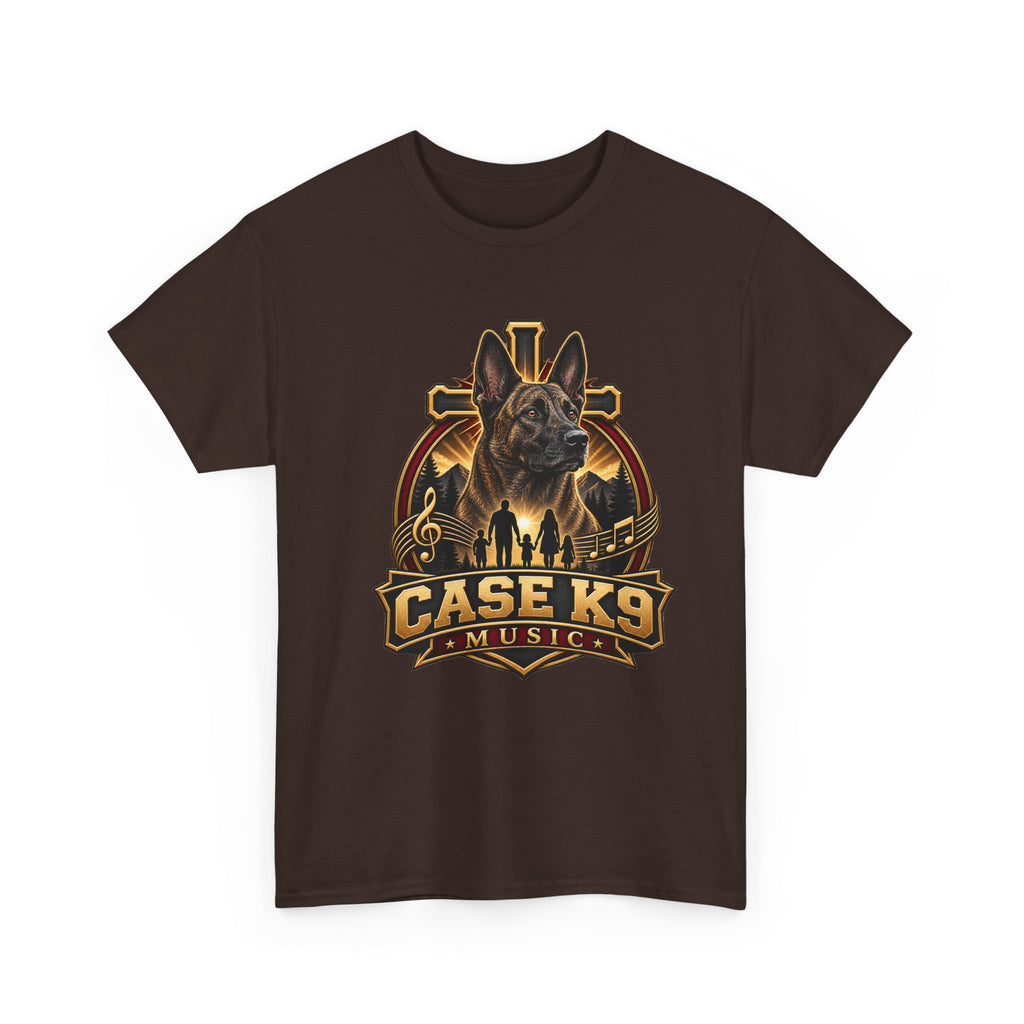 CASE K9 Music Graphic Tee — German Shepherd K9 Logo Shirt