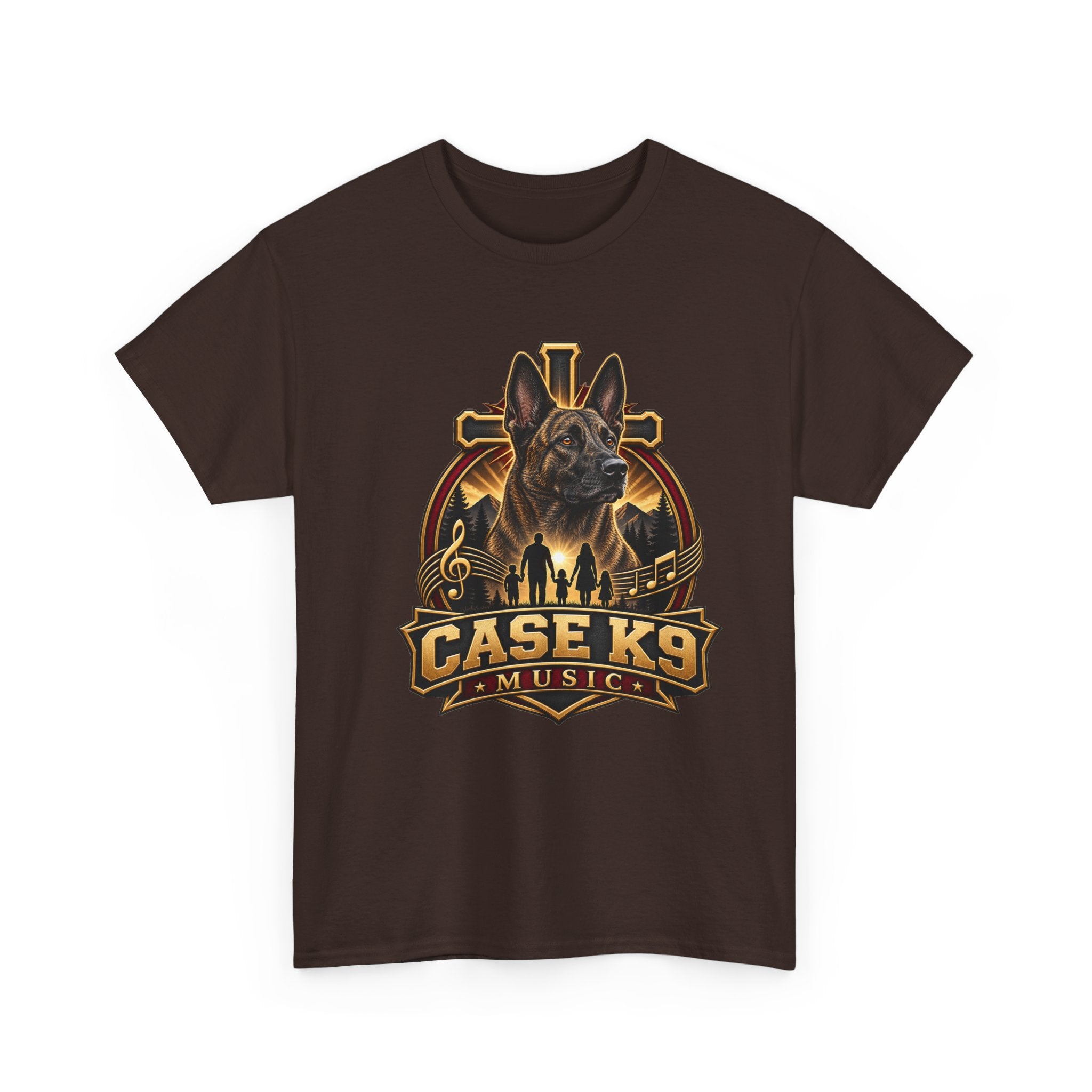 CASE K9 Music Graphic Tee — German Shepherd K9 Logo Shirt