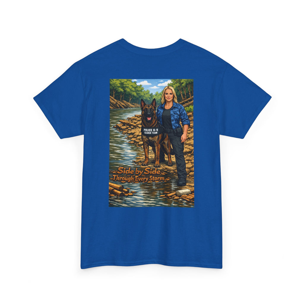 Police K9 Partner T-Shirt — "Side by Side Through Every Storm" Memorial Tee