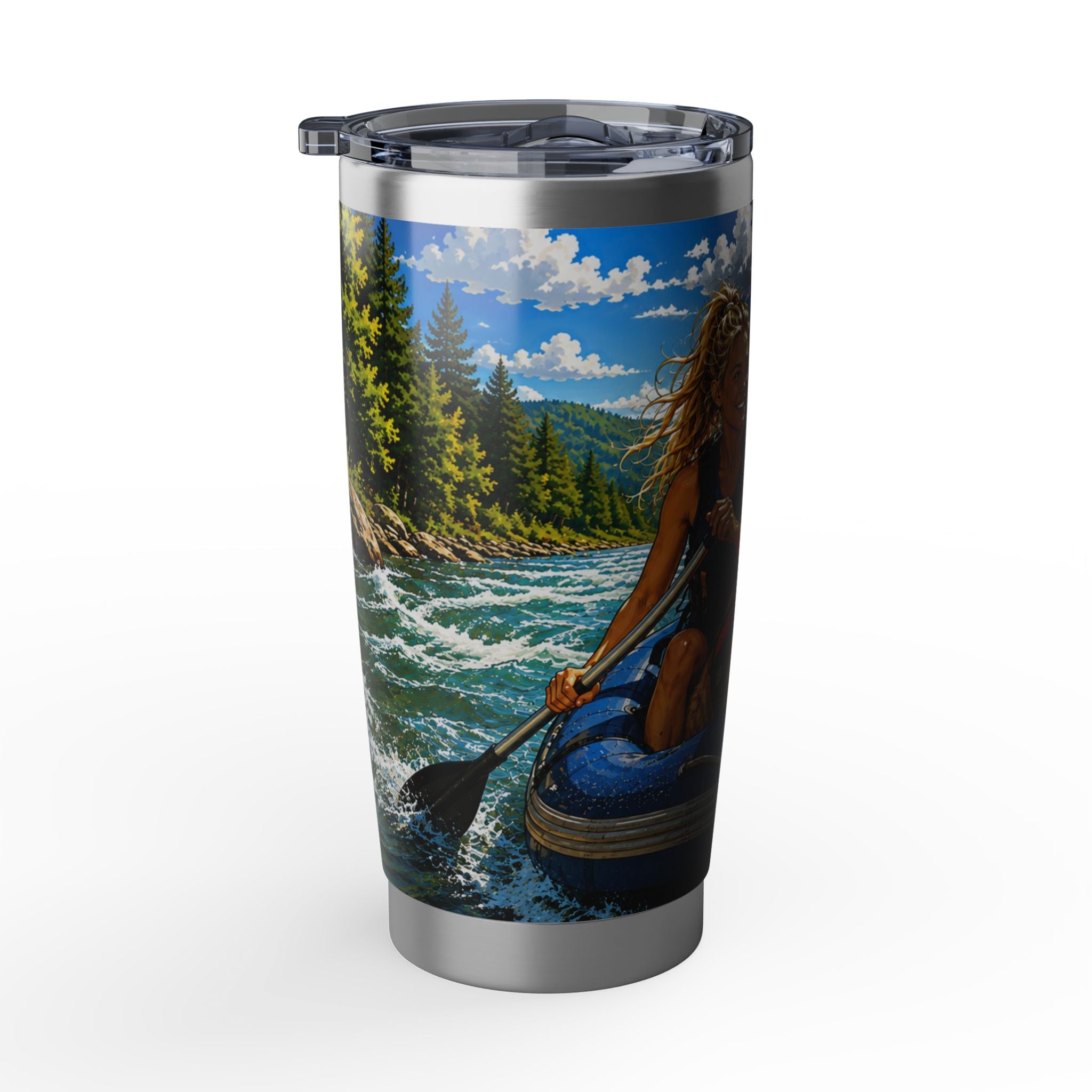 20oz Tumbler — Adventure Dog White Water Rafting Travel Mug
