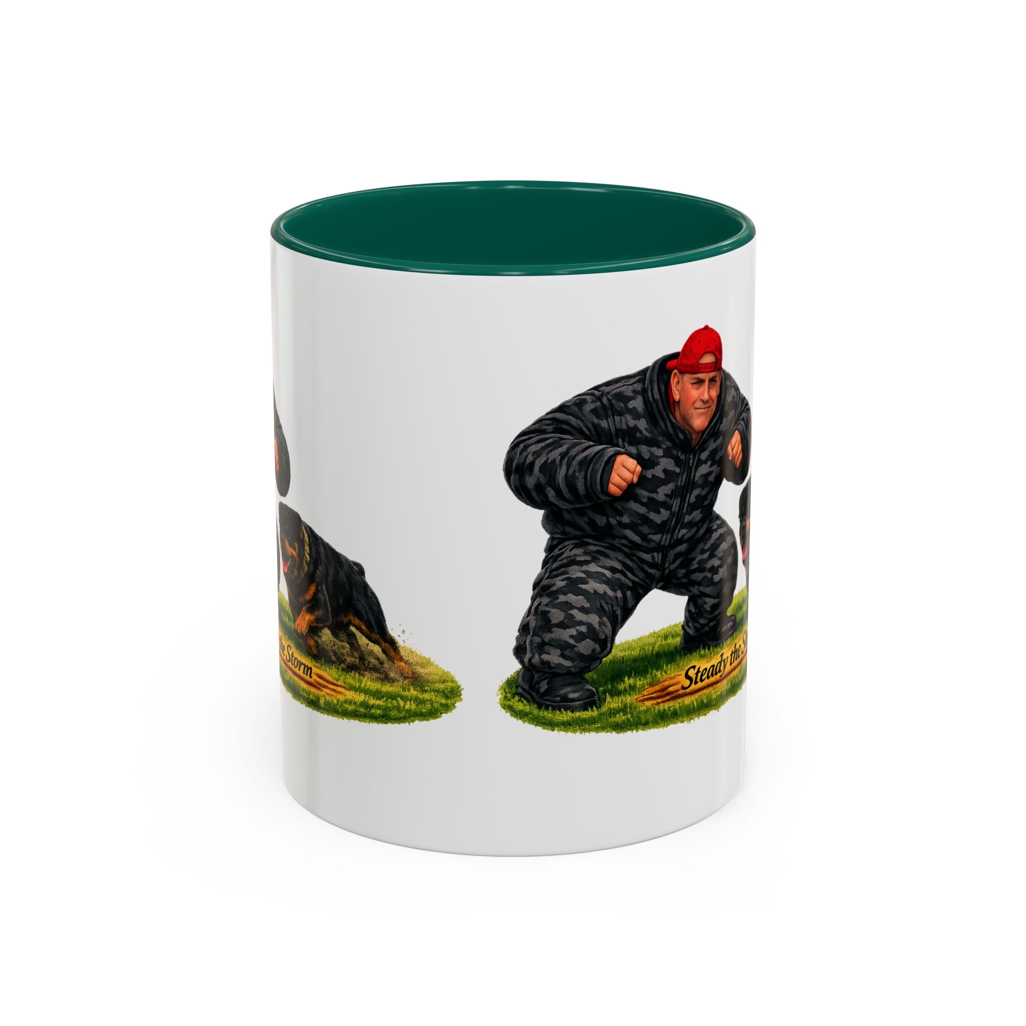 Steady the Storm Rottweiler & Handler Coffee Mug — Dog Lover Gift (11oz/15oz)