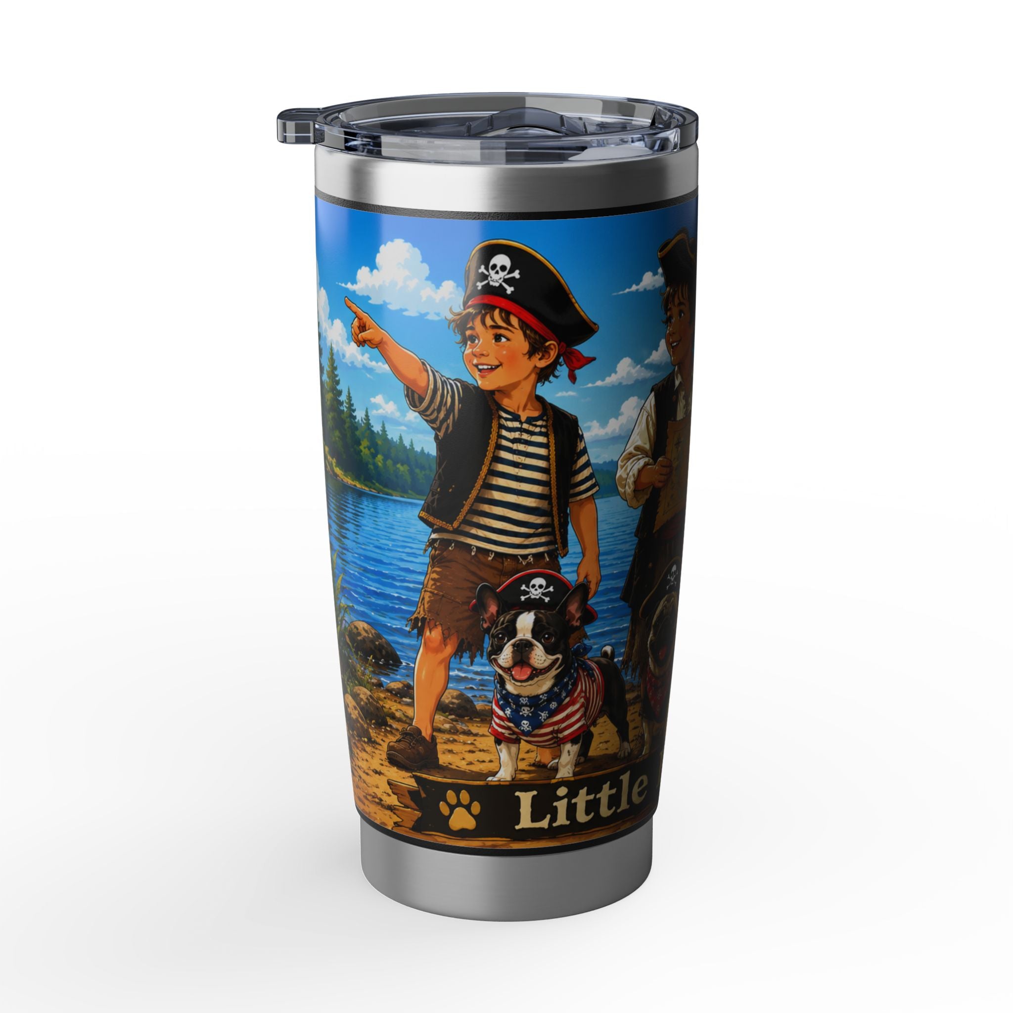Adventure Kids and Frenchies Tumbler — “Little Explorers” Pirate & Wilderness 20oz Travel Mug