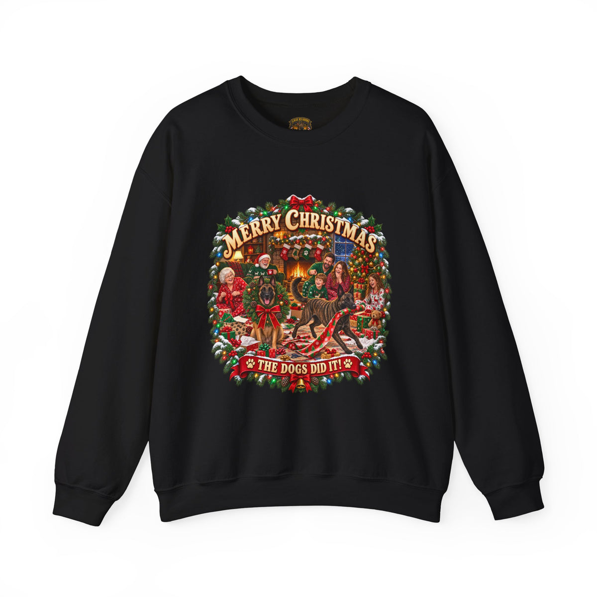 Christmas Sweatshirt — "Merry Christmas the Malinois Dogs Did It" Holiday Crewneck