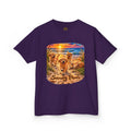 Kids Tee — Golden Retriever 'Sandy Paws' Beach Sunset
