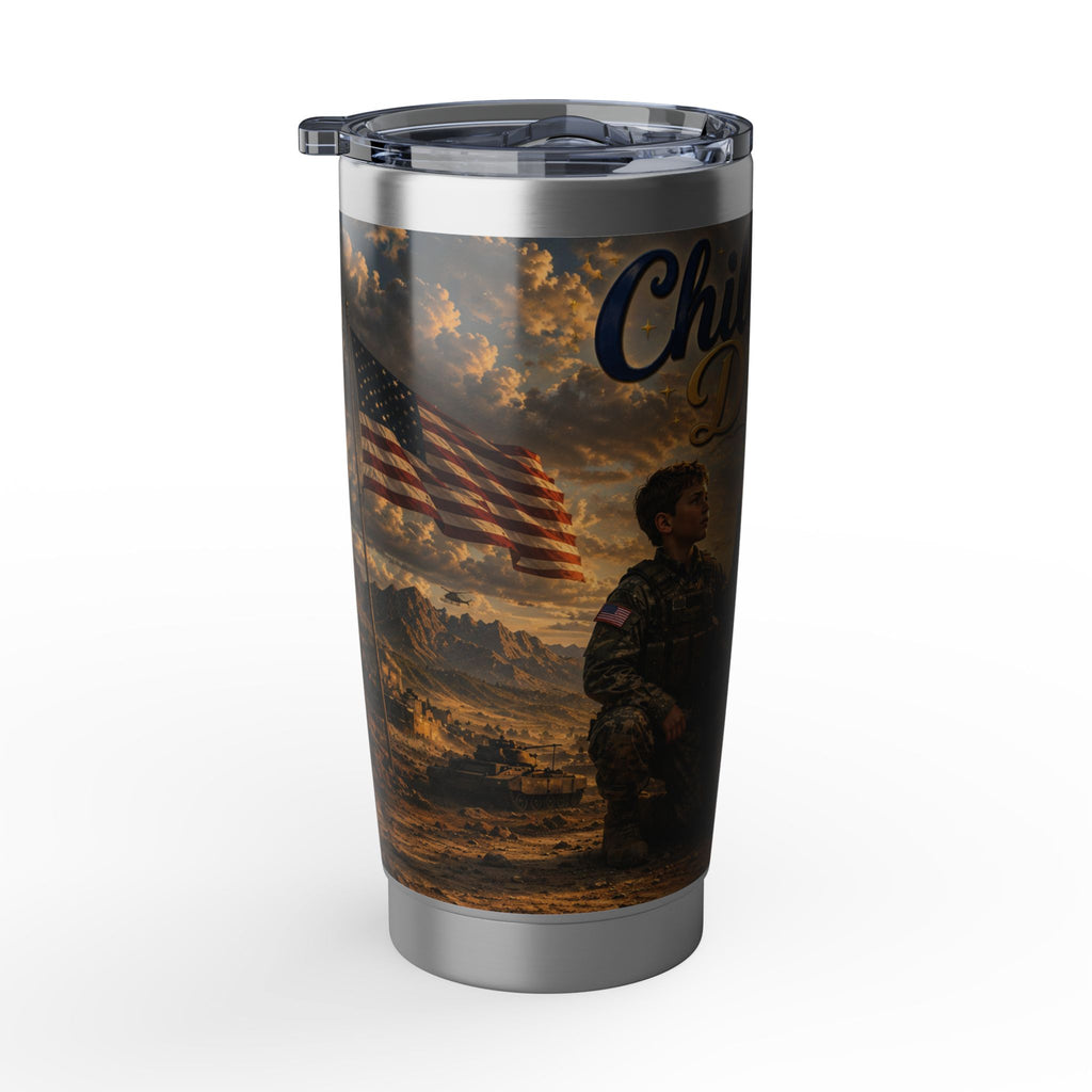 Childhood Dreams Tumbler – Patriotic Military Dog Travel Mug
