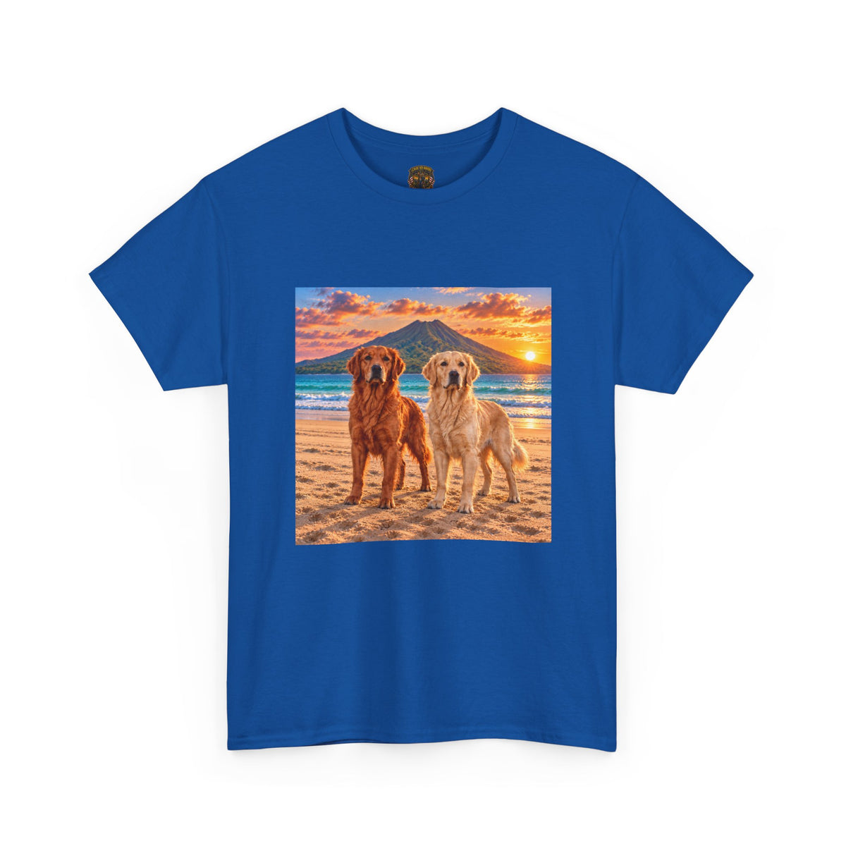 Golden Retrievers on Beach Sunset T-Shirt