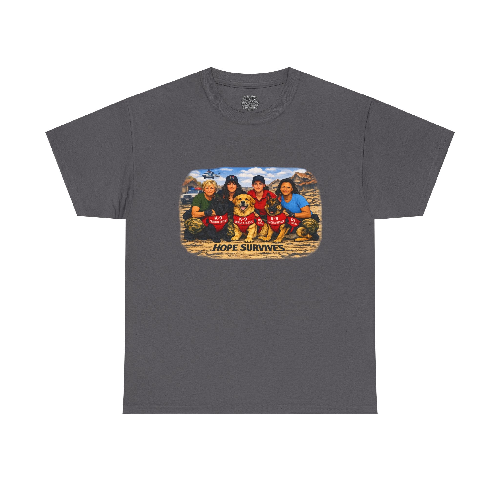 T‑Shirt — "Hope Survives" Family K-9 Rescue Scene Graphic Tee