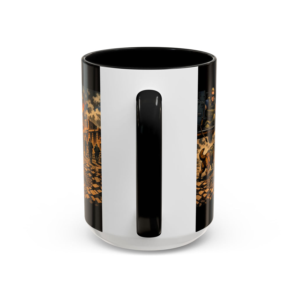 Military K9 Coffee Mug — 'First In for Freedom' Accent Ceramic Mug