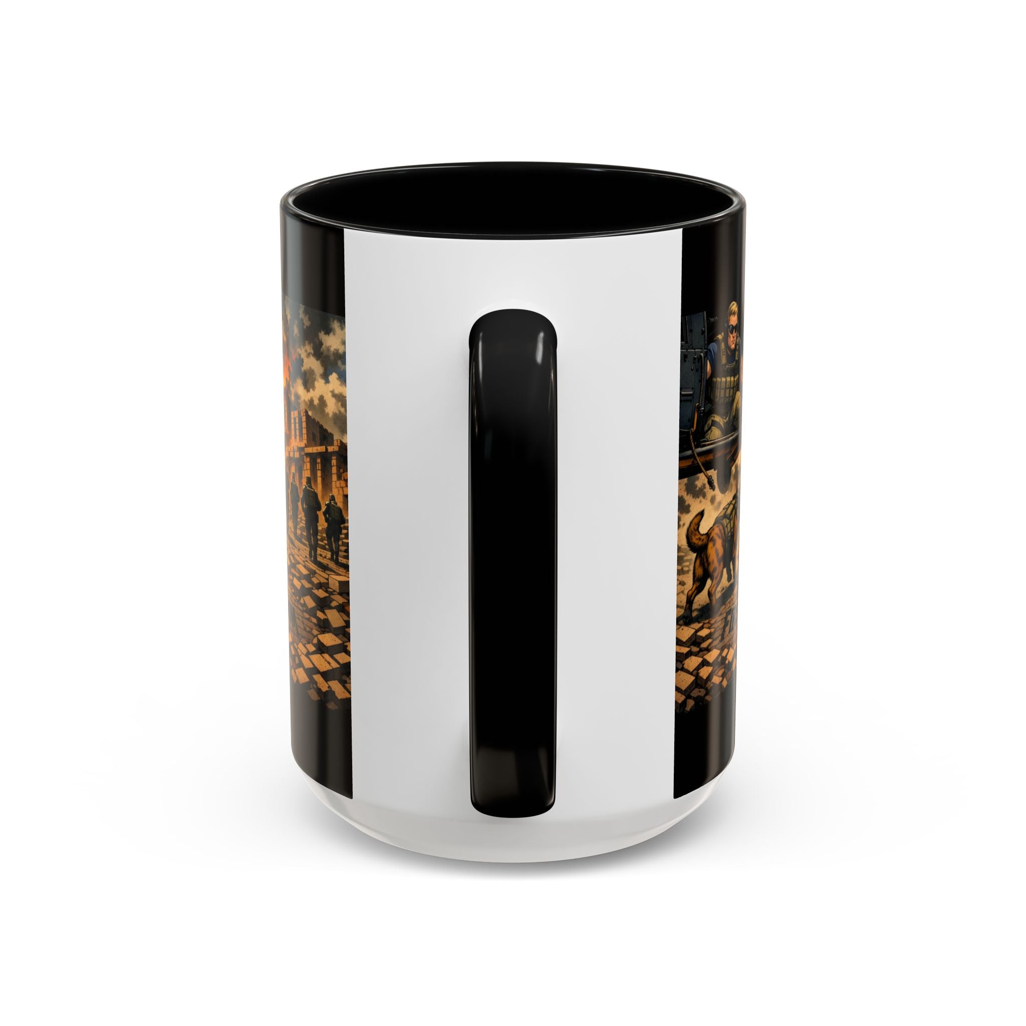 Military K9 Coffee Mug — 'First In for Freedom' Accent Ceramic Mug