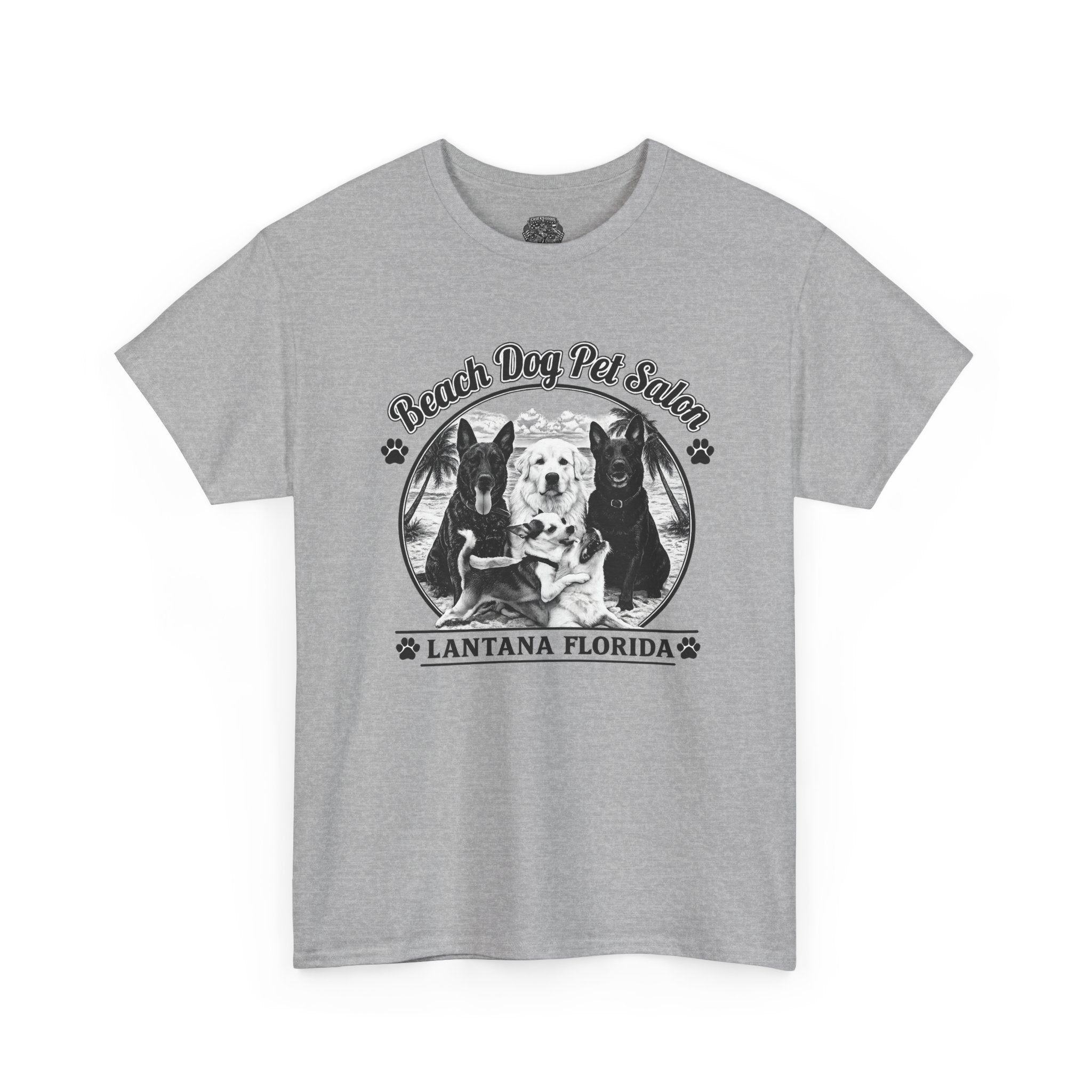 Beach Dog Pet Salon Tee — Lantana Florida Vintage-Style Dog Grooming T-Shirt