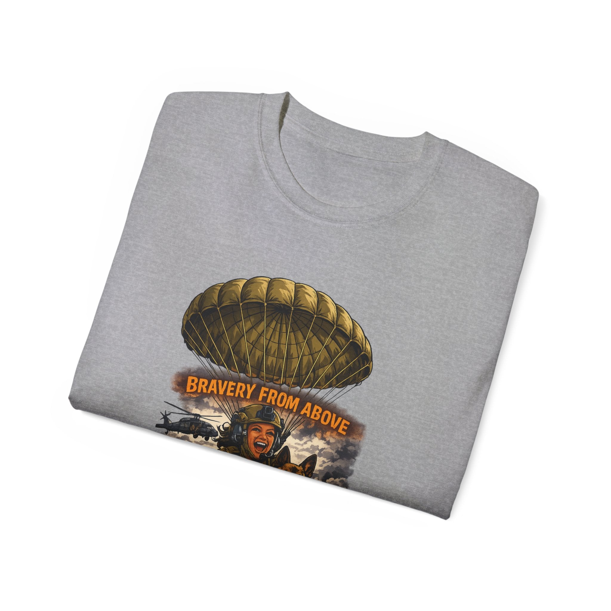 Paratrooper Tee — "Bravery From Above" Military Airborne Shirt