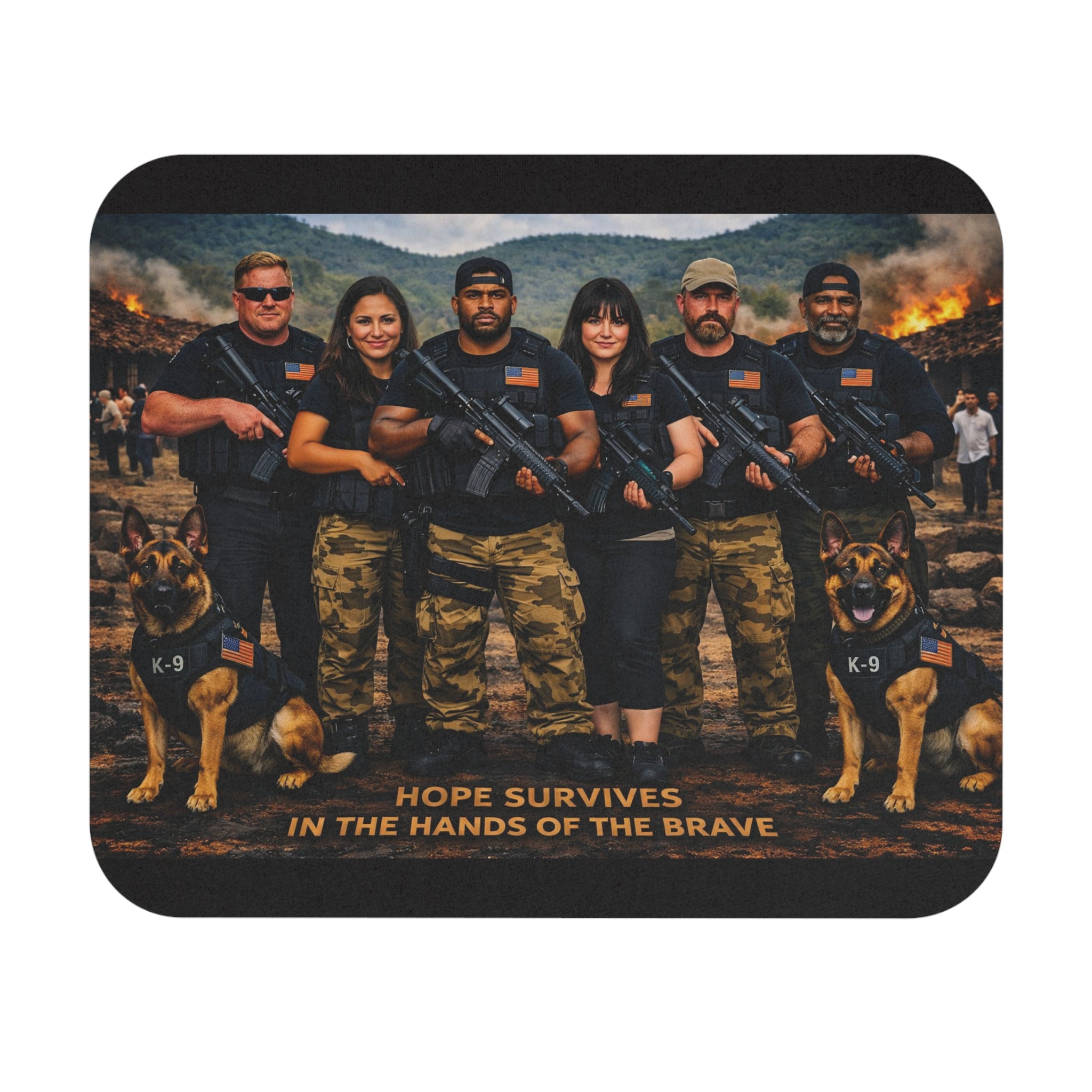 Hope Survives Tactical Mouse Pad — K-9 First Responder Team Desk Mat