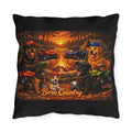 Born Country Camping Dogs Outdoor Pillow — Campfire ATV Canine Throw