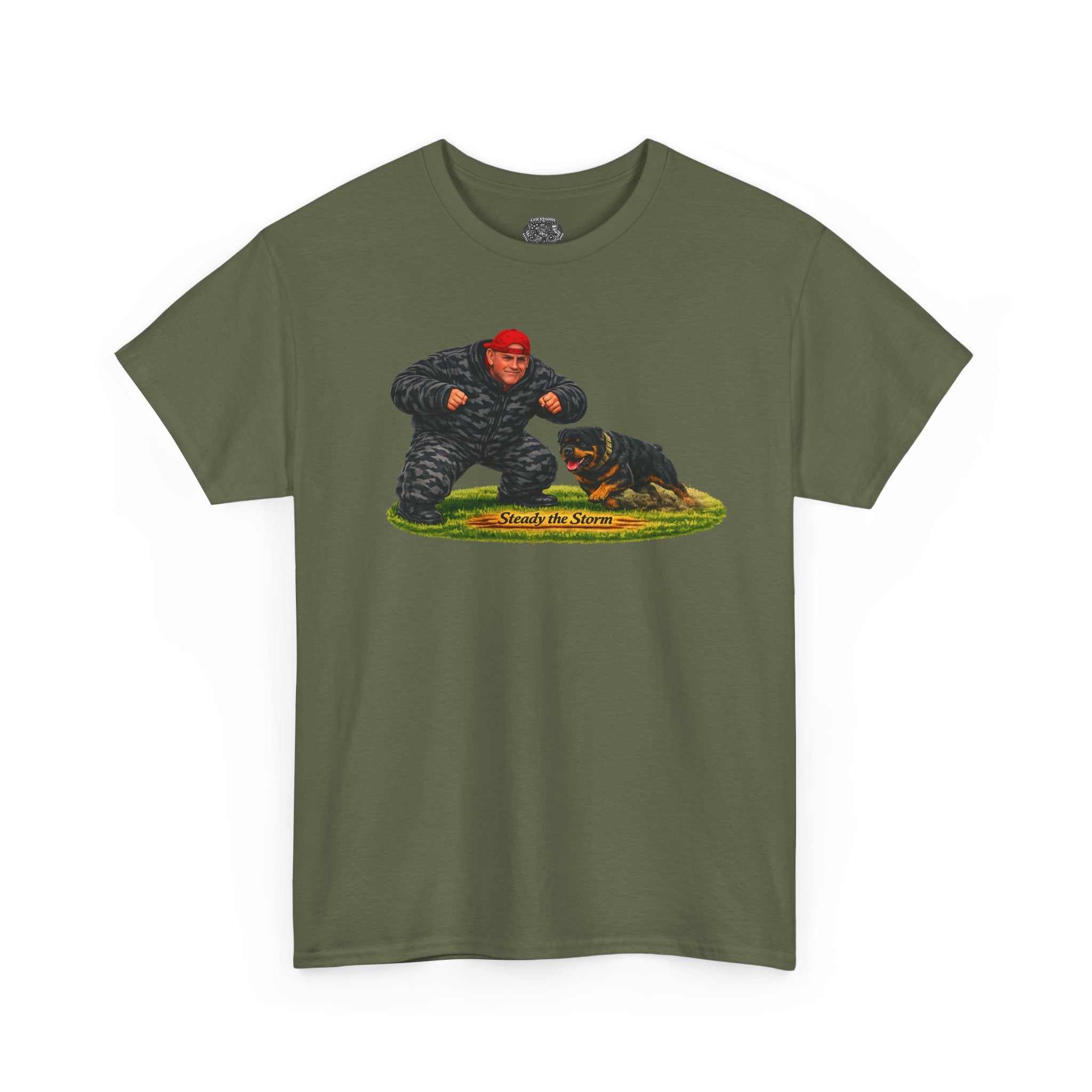 Cotton T-Shirt — "Military K-9 Training Day Rottweiler Graphic