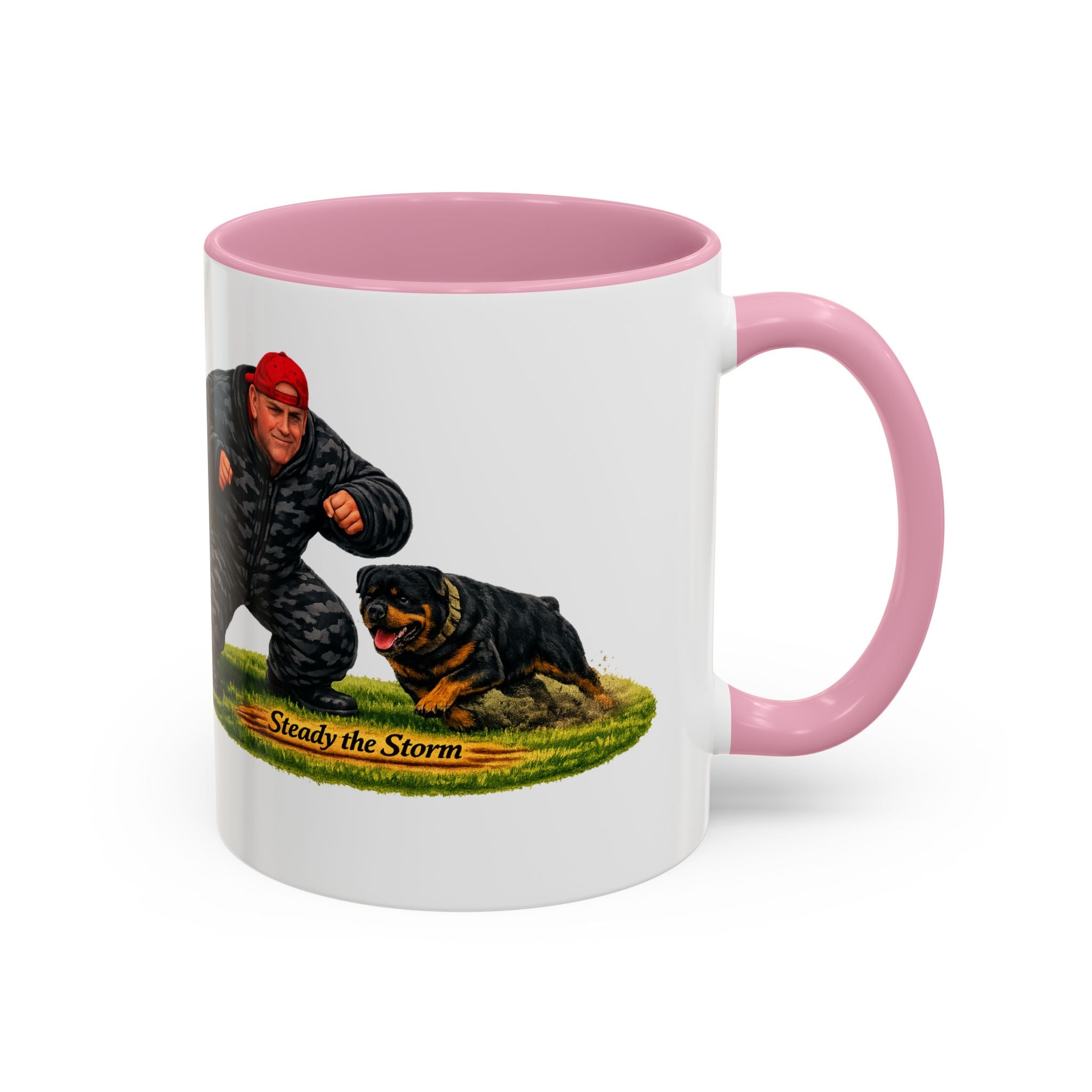 Steady the Storm Rottweiler & Handler Coffee Mug — Dog Lover Gift (11oz/15oz)