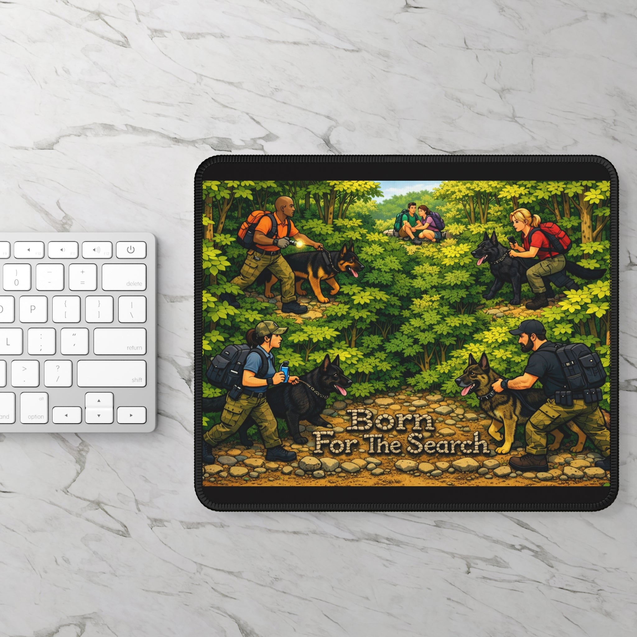 Search & Rescue K-9 Mouse Pad — "Born For The Search" Gaming Desk Mat