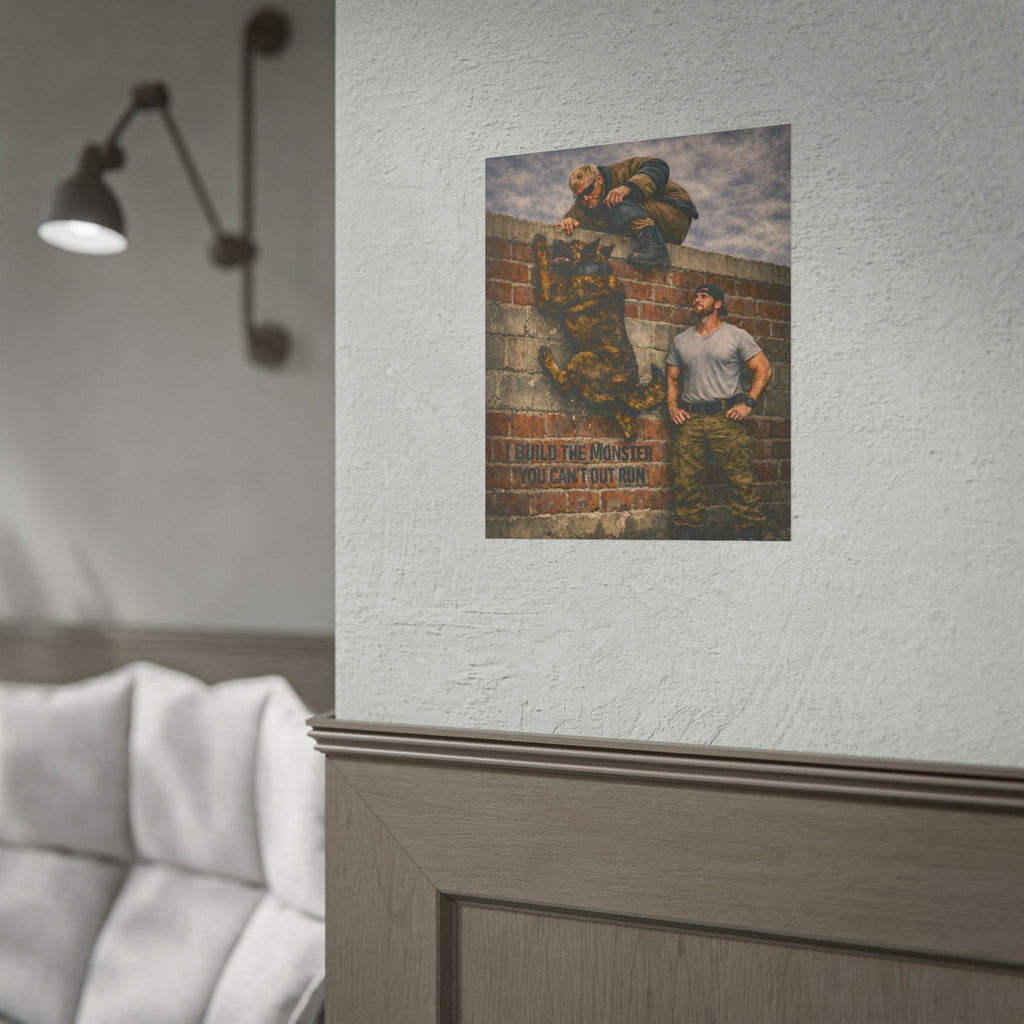 Rolled Poster — 'Build the Monster You Can't Out Run' Tactical K9 Training Art Print