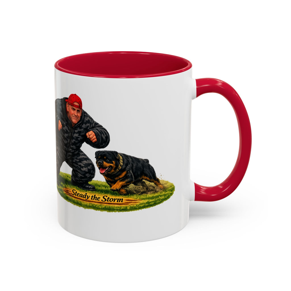 Steady the Storm Rottweiler & Handler Coffee Mug — Dog Lover Gift (11oz/15oz)