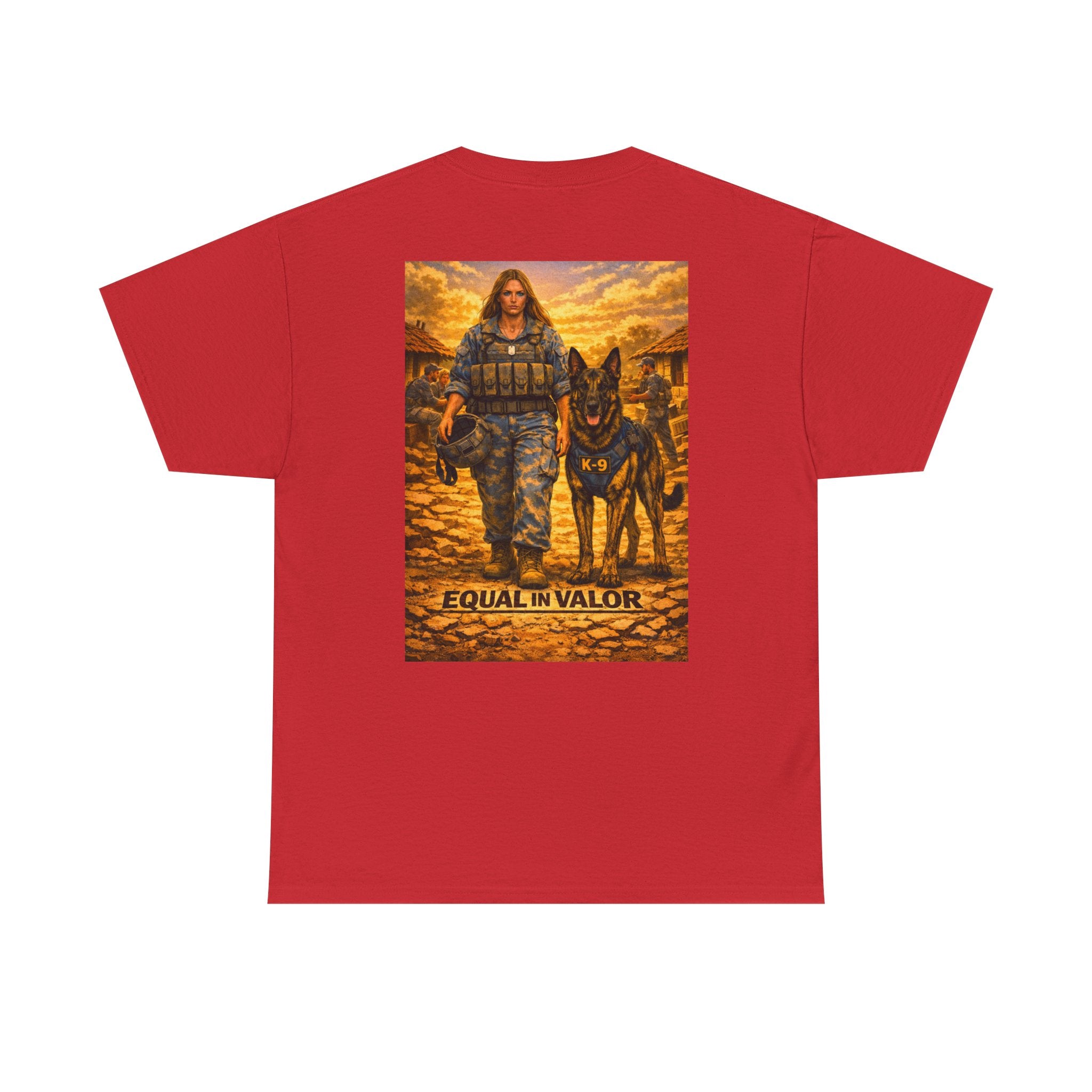 Equal in Valor T-Shirt — K9 Police Handler & Dog Tribute Tee