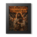 Framed Poster — "Where the World Breaks His Strength Holds" Inspirational Jesus Wall Art