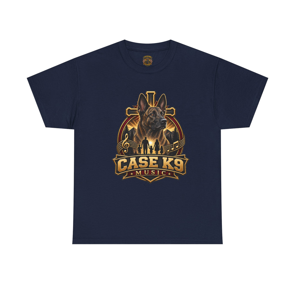 CASE K9 Music Graphic Tee — German Shepherd K9 Logo Shirt