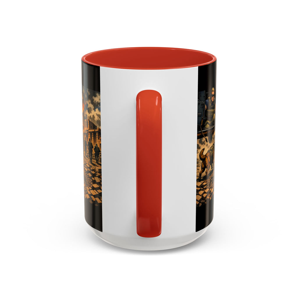 Military K9 Coffee Mug — 'First In for Freedom' Accent Ceramic Mug