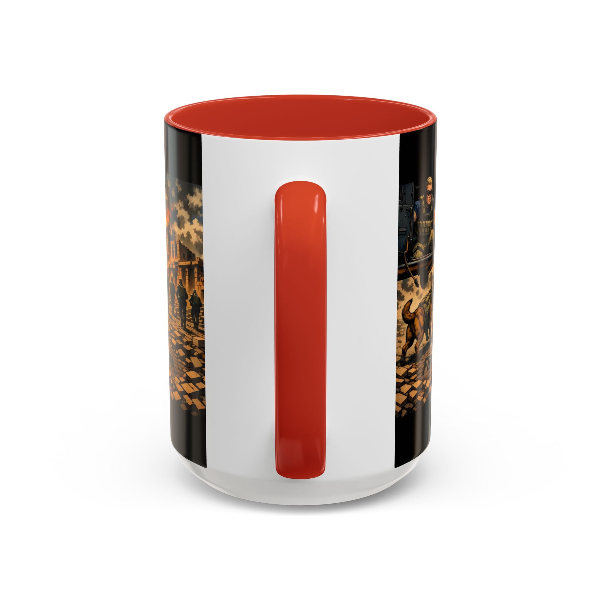 Military K9 Coffee Mug — 'First In for Freedom' Accent Ceramic Mug