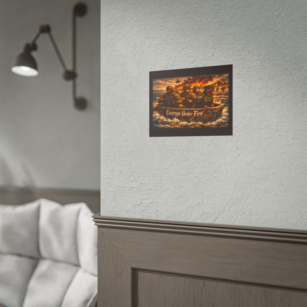 Rolled Poster — Courage Under Fire Military Wall Art (Veteran & K9 Tribute)
