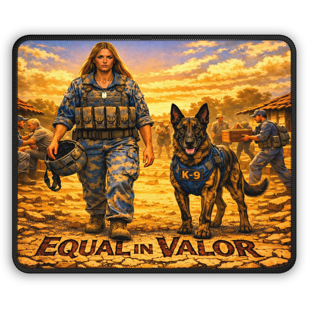 Gaming Mouse Pad — "Equal in Valor" Military K-9 Tribute