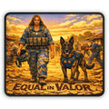 Gaming Mouse Pad — "Equal in Valor" Military K-9 Tribute