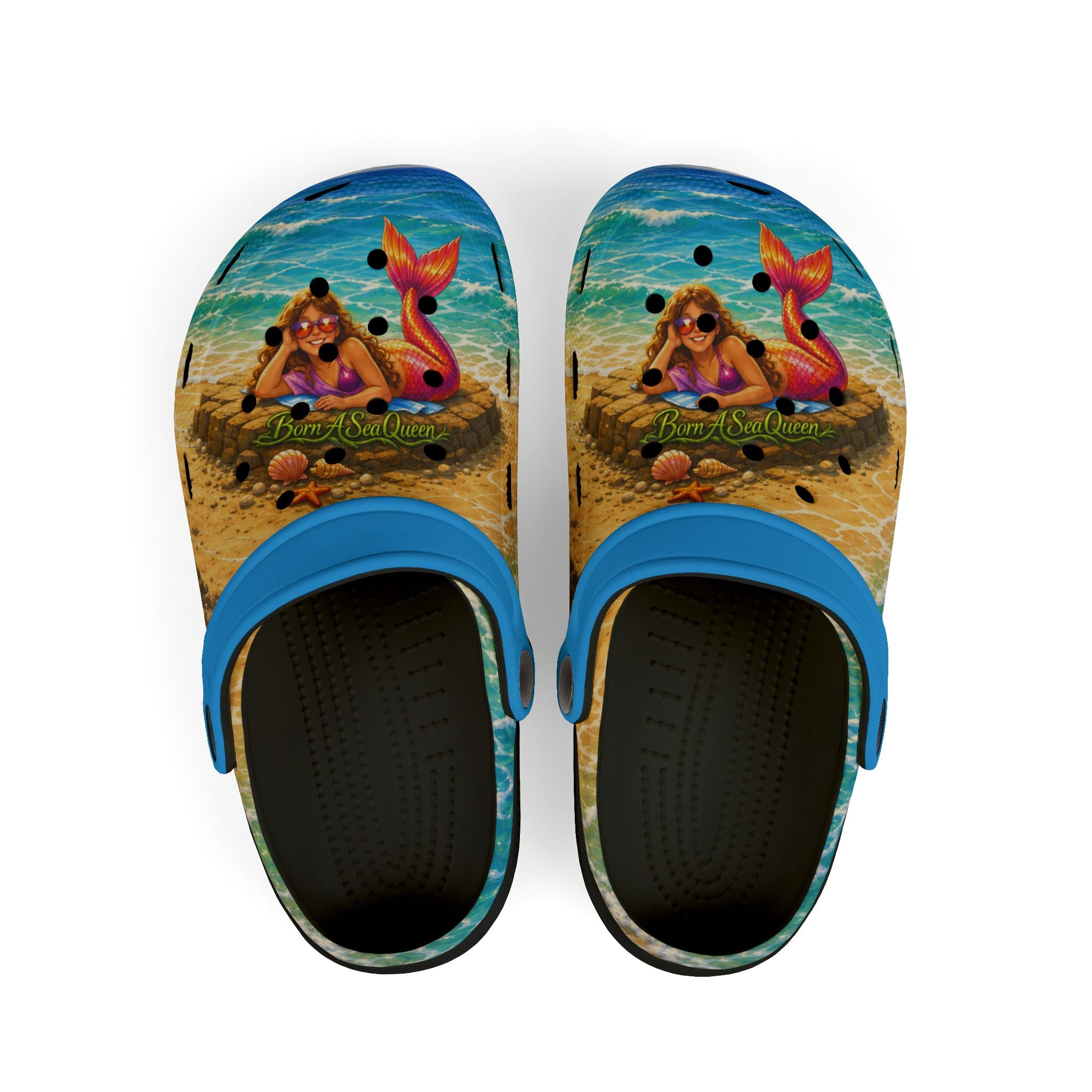 Kids Mermaid Beach EVA Foam Clogs — Colorful Seaside Slip-On Sandals