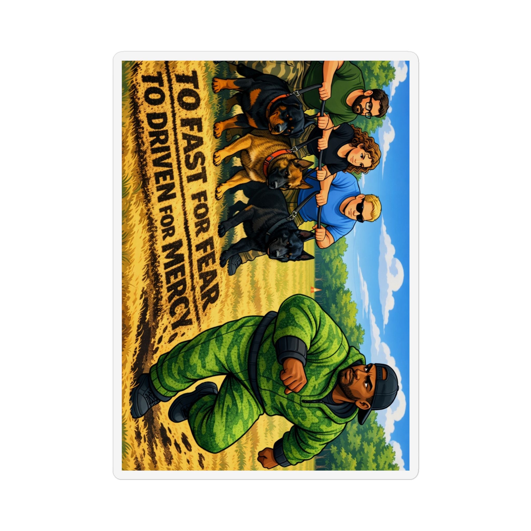 Custom Shape Magnet – “Too Fast for Fear” Army K9 Team Design