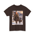 Winter Faith Warrior T‑Shirt — Explorer with Malinois Dog Scenic Graphic Tee