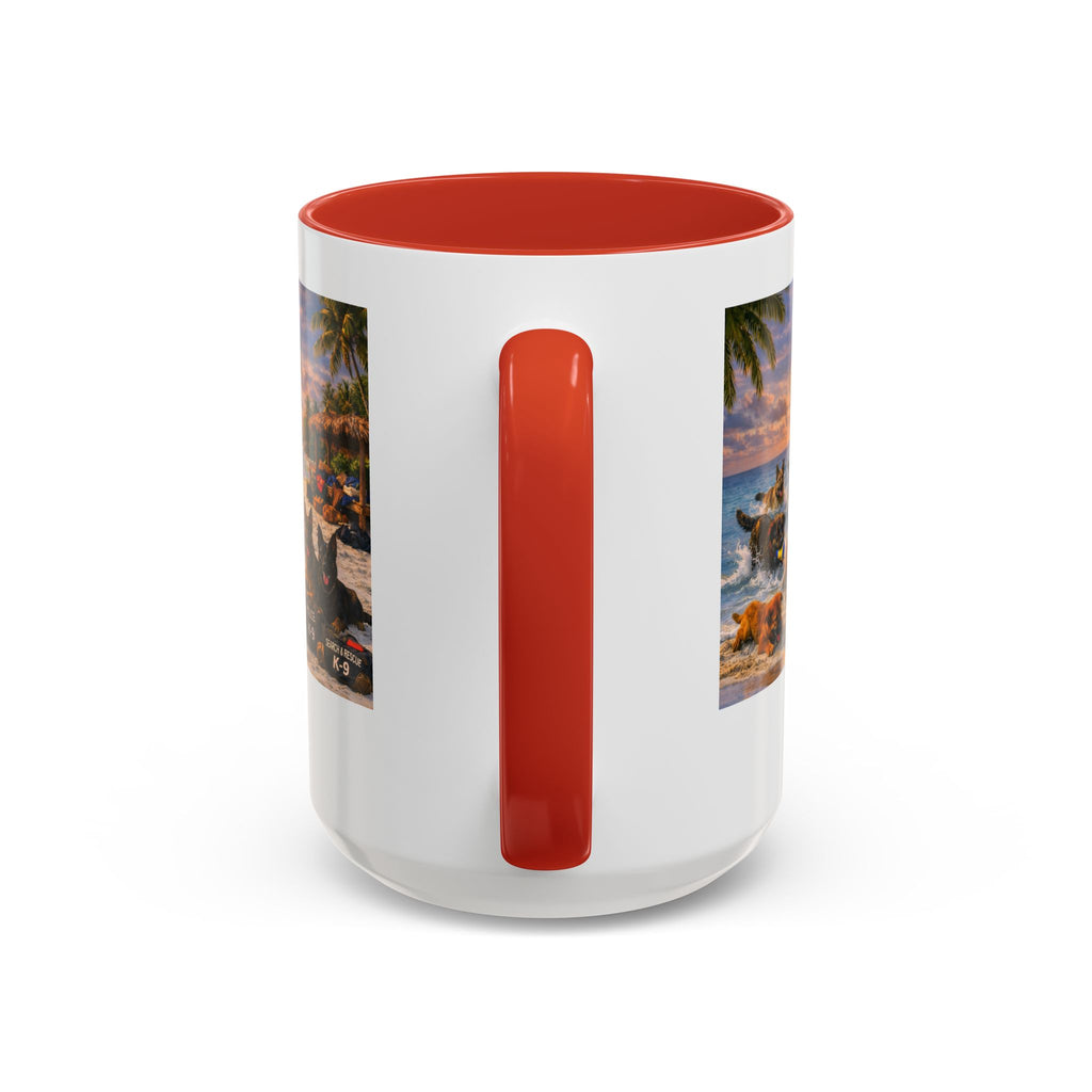 Dutch Shepherd Beach Coffee Mug — "Escape Is Temporary" Accent Mug (11/15oz)