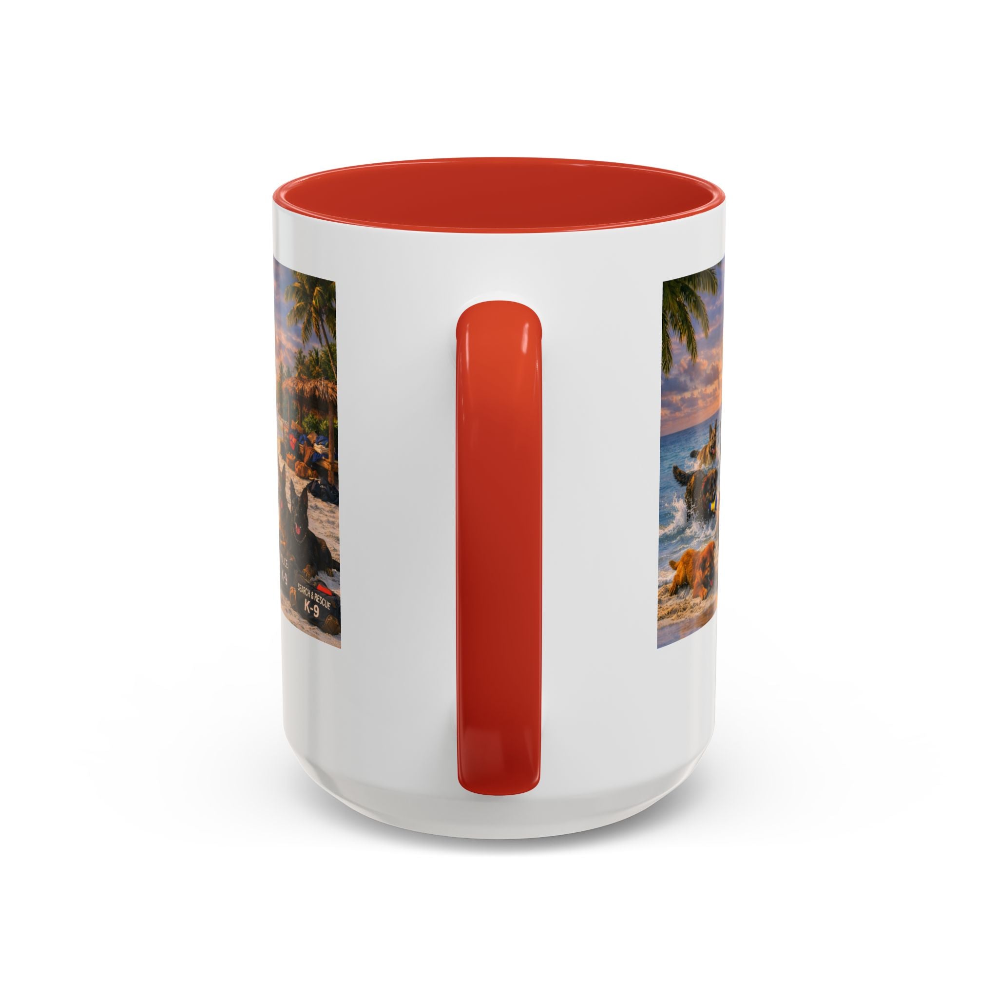 Dutch Shepherd Beach Coffee Mug — "Escape Is Temporary" Accent Mug (11/15oz)