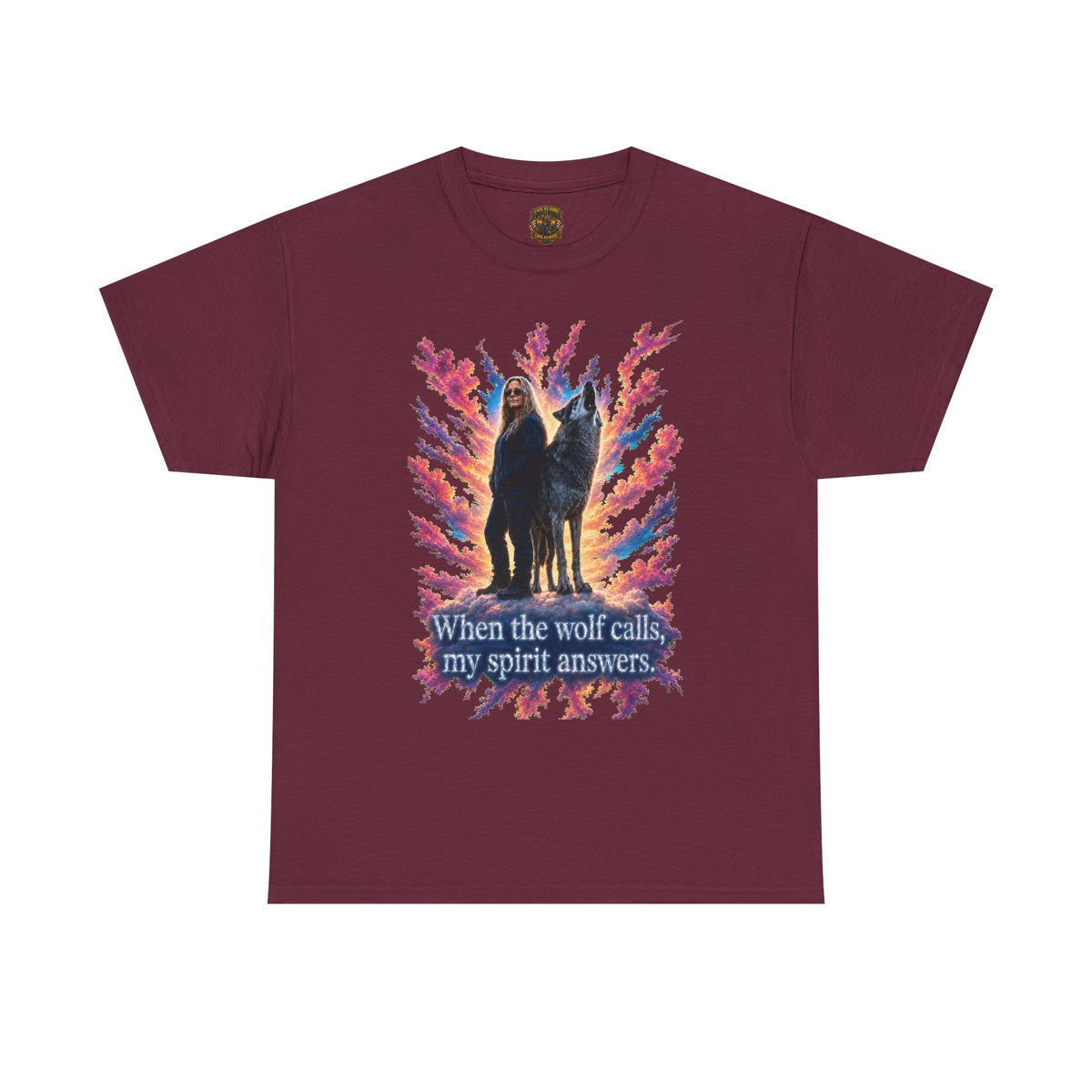 Wolf Spirit T‑Shirt — "When the wolf calls my spirit answers" Graphic Tee