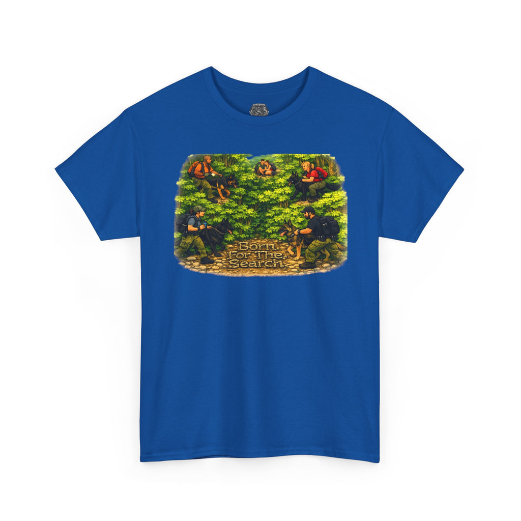 K9 Forest Rescue Scene T‑Shirt — Vintage Pixel Rescue Adventure Tee
