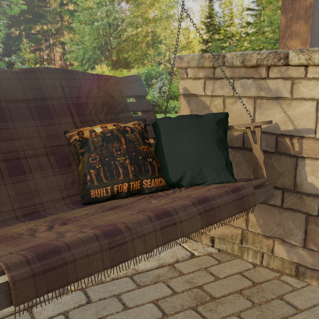 Outdoor Pillow — "Built for the Search" Military K-9 Rescue Team Decorative Throw Pillow