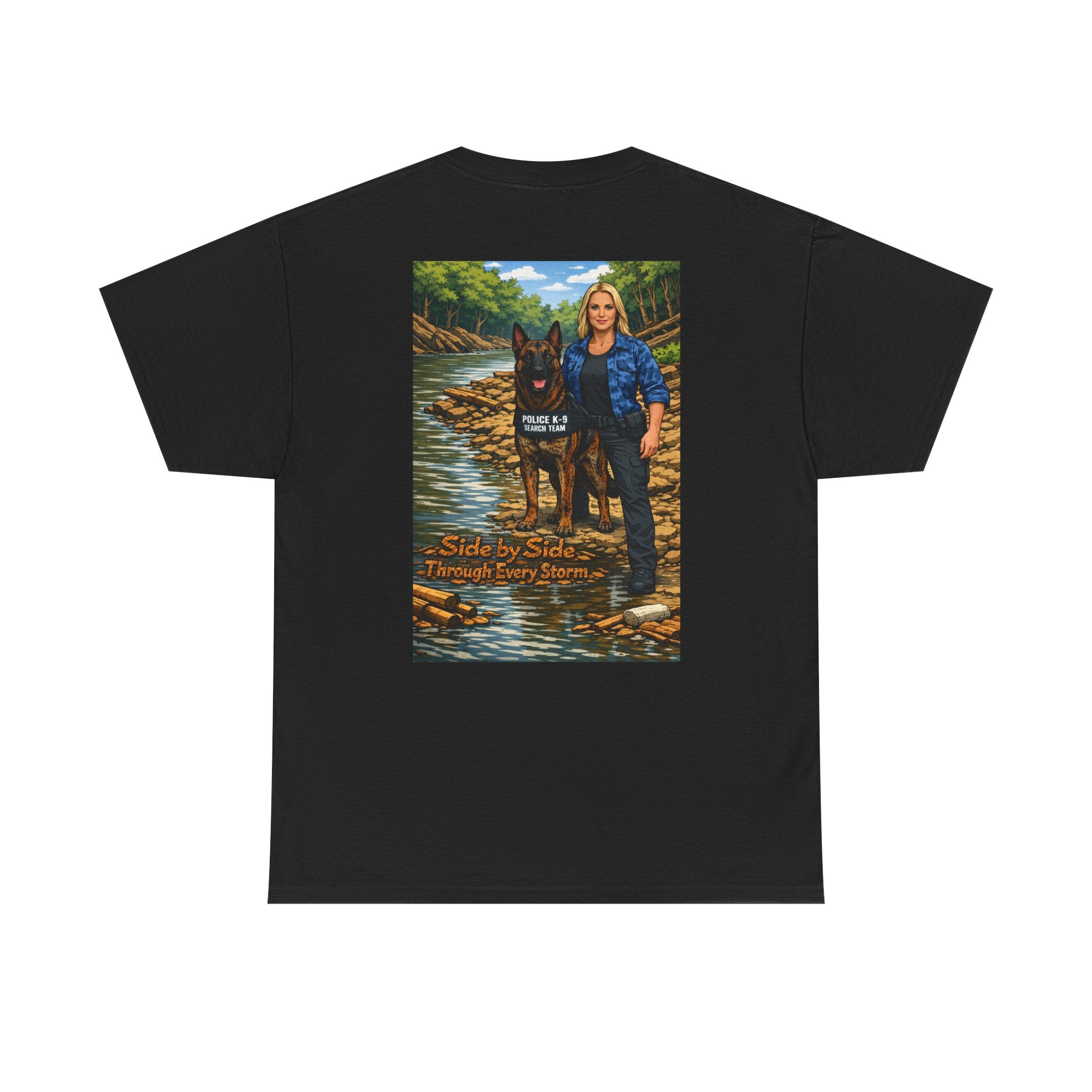 Police K9 Partner T-Shirt — "Side by Side Through Every Storm" Memorial Tee