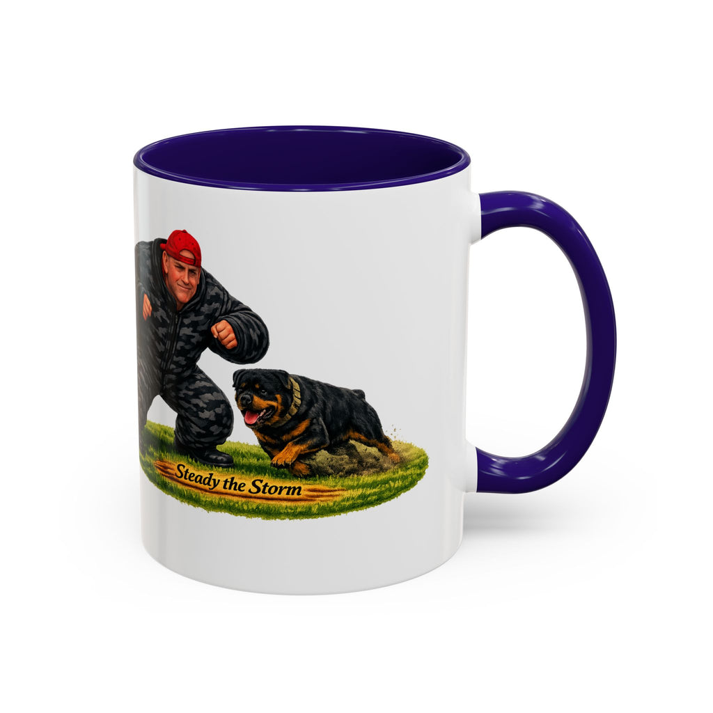 Steady the Storm Rottweiler & Handler Coffee Mug — Dog Lover Gift (11oz/15oz)