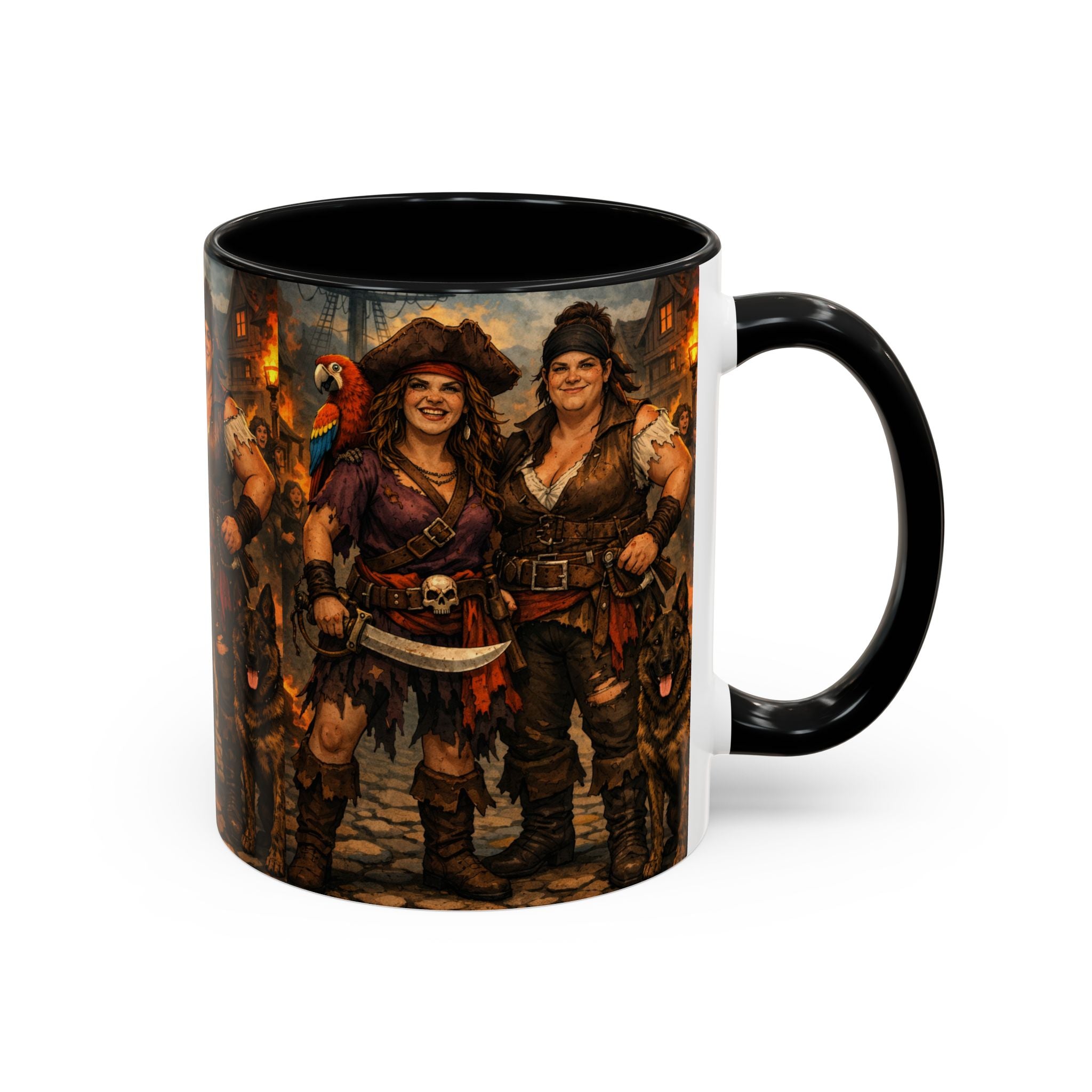 Pirate Family Coffee Mug — Fantasy Buccaneer Artwork 11/15oz