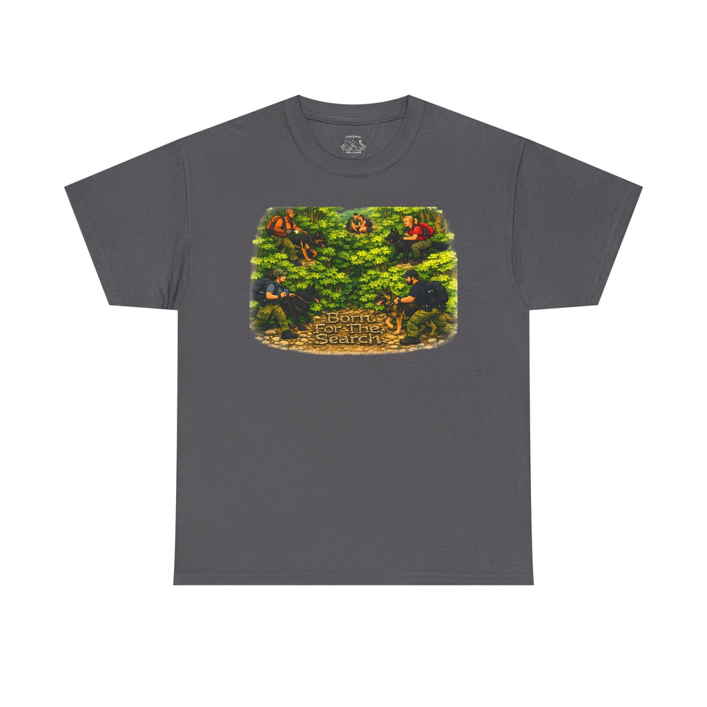 K9 Forest Rescue Scene T‑Shirt — Vintage Pixel Rescue Adventure Tee