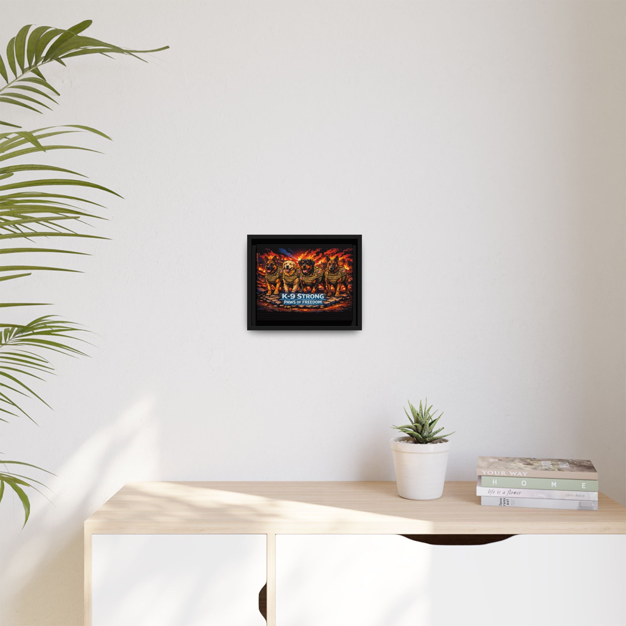 K-9 Strong "Paws of Freedom" Framed Matte Canvas
