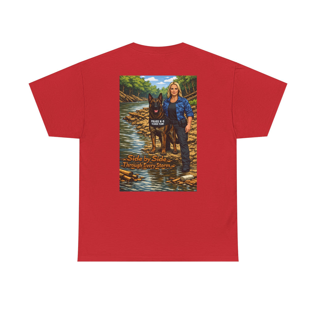 Police K9 Partner T-Shirt — "Side by Side Through Every Storm" Memorial Tee
